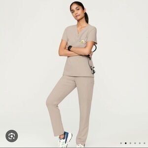 NWOT Figs Scrubs in Cream Tan